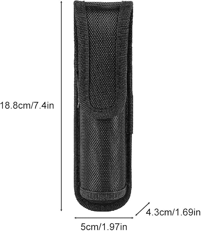Flashlight Holster, Nylon Flashlight Pouch Waterproof Torch Carry Case for Camping Hiking Emergency
