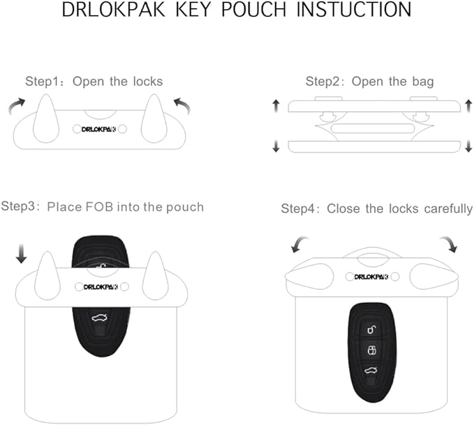 DRLOKPAK Submersible Waterproof Wallet Surf Dry Car Key FOB Case Bag 2Pack Waterproof Pouch Holder For Key Credit Door Ship Card Cash ID Driver Fishing Hunting License(Clear+Clear