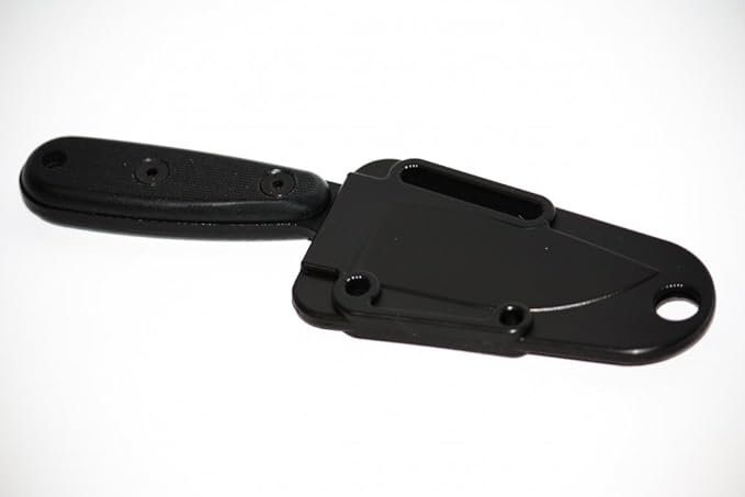 ESEE Knives Izula Fixed Blade Knife w/Survival Kit, Sheath & Clip Plate (Black Blade/Black G10 Handle/Black Sheath/Survival Kit)