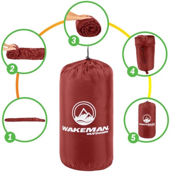 Mummy Sleeping Bag - Adult Cold Weather Sleeping Bag Rated to 25°F - Waterproof with Drawstring Hood - Camping Equipment by Wakeman Outdoors