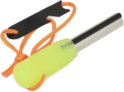 Fostar Outdoors Emergency Fire Starter,Magnesium Mg Rod Integrate with Ferro Rod, Paracord and Multi –Function Scraper Striker, Great for Bushcraft, Camping, Hiking, Hunting