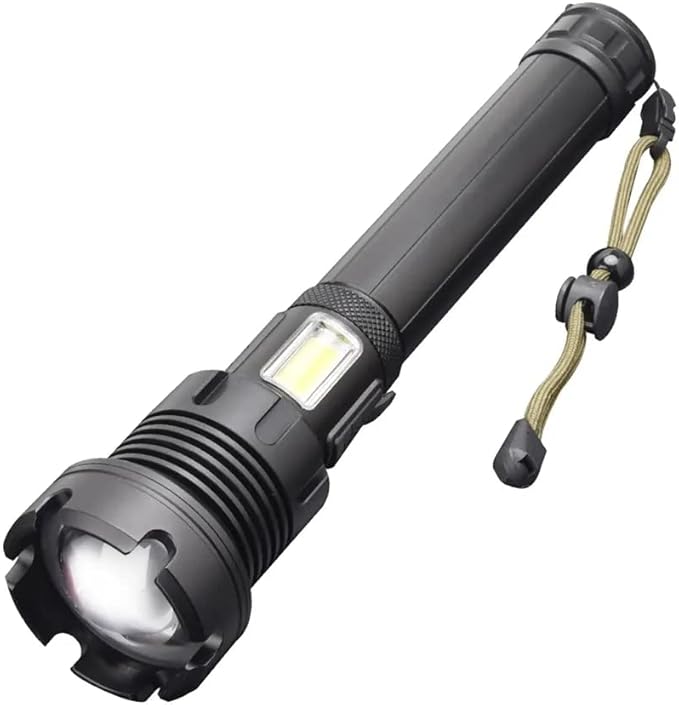 Rechargeable Flashlights Long Rang Zoom Adjustable Rechargeable XHP90 LED Flashlight Torch Waterproof LED Flash Light with Power Bank Function - Camping Essentials