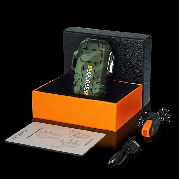 Lafagiet Waterproof Arc Lighter, dual Plasma Arc Lighter, USB Rechargeable Flameless Electric Lighters for Candle, Camp