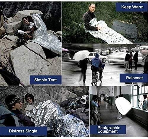 First Aid Emergency Blanket Suitable for Camping Hiking Windproof Keep Warm Tin Foil Rescue Blanket (1 pack)