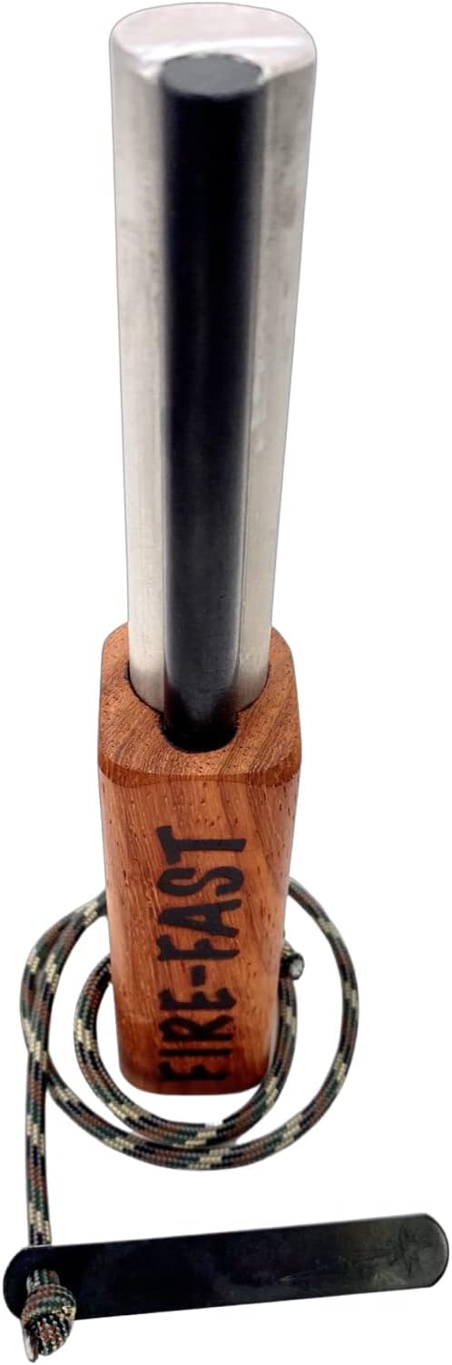 Trekker. Best Emergency Waterproof Survival Fire Starter. Magnesium and Euro Fire Steel Ferro Rod. Compact Durable Tool for Bushcraft, Camping, Backpacking, Hiking, Hunting, or Bug Out Bag