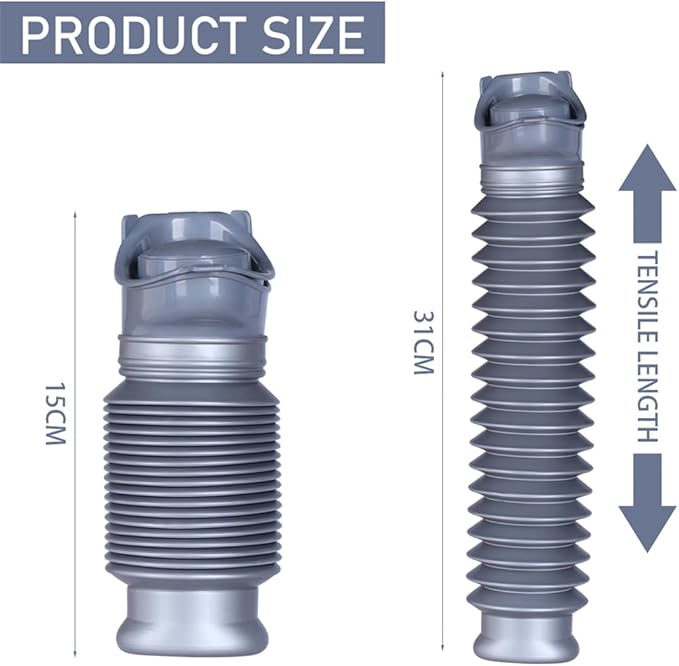 Emergency Urinal Shrinkable Pee Bottle 600ML Portable Potty Urinal Mobile Emergency Toilet for Outdoor Travel Camping Kids Adult