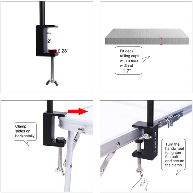 Outdoor Camping Hiking Lamp Post Pole Foldable Portable Fishing Light Lantern Fixing Stand Aluminum Alloy for Ground Table 2 in1