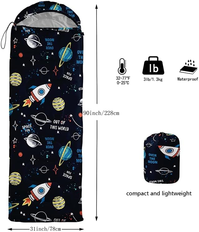 QOOMO Camping Sleeping Bags,3 Season Warm & Cool Weather,Lightweight,Waterproof Sleeping Bags for Adults & Kids,Traveling,and Outdoors,Camping Gear Equipment