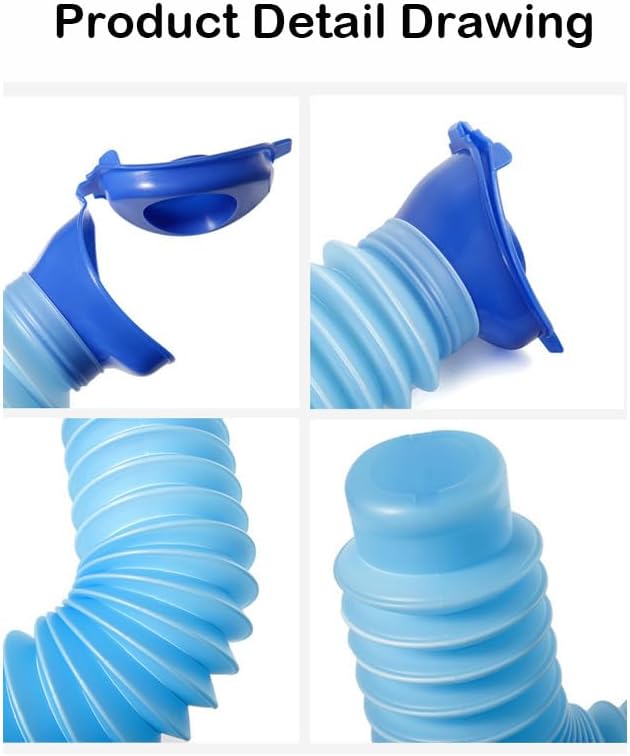 Portable Mini Outdoor Camping Travel Shrinkable Personal Mobile Toilet Bottle,Unisex Adjustable Emergency Urinal Portable Toilet for car 750ml (Blue)
