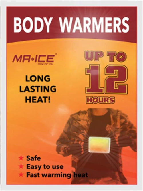 MR.ICE 7/14/20/40 Packs Body Warmers Large Pads for Women Men Kids, with Adhesive Backing Gives 12 Hours Warm (5.1" x 3.7"), Big Heat Sticker for Camping Hiking
