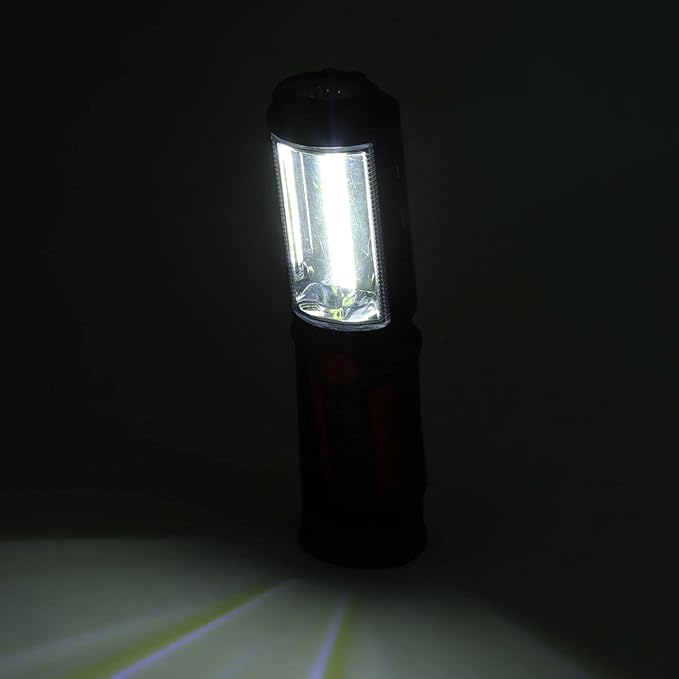 LED Flashlight Rechargeable, Rechargeable Flashlights Magnetic Flashlight Cob Work Light Portable Inspection Light Floodlight Pocket Worklight for Home Garage Travel Camping Emergency Repair(red)