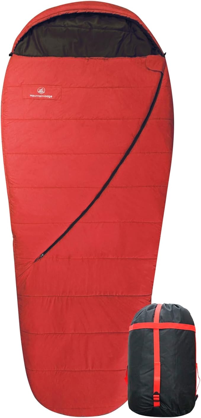Mountainlodge Balance Sleeping Bag for Adult,Cold&Warm Weather with Compression Sack and Water Resistant for Family Camping,Travel and Car Camping