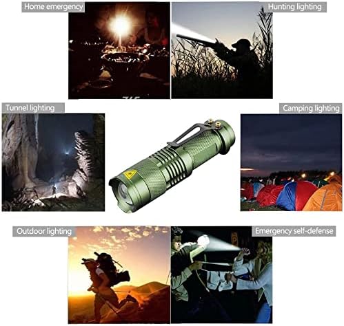 3 Modes LED Flashlight Torch Tactical Lamp Mini Q5 Light for Camping Hiking Emergency (Green)
