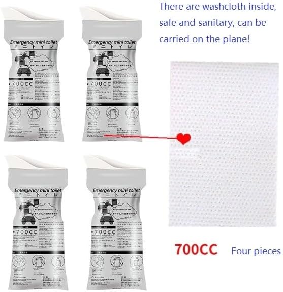 Emergency Mini Portable Toilet, 700cc Capacity, Unisex, for Travel, Camping, Traffic Jams (800)
