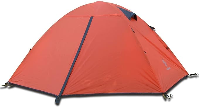 3-4 Season 2 3 Person Lightweight Backpacking Tent Windproof Camping Tent Awning Family Tent Two Doors Double Layer with Aluminum rods for Outdoor Camping Family Beach Hunting Hiking Travel