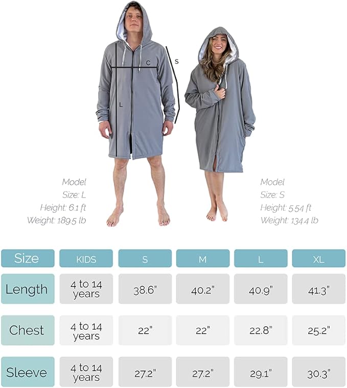 MACAR sport TOWEL swimming parka, waterproof fabric on the outside, dry jacket for kids and adults