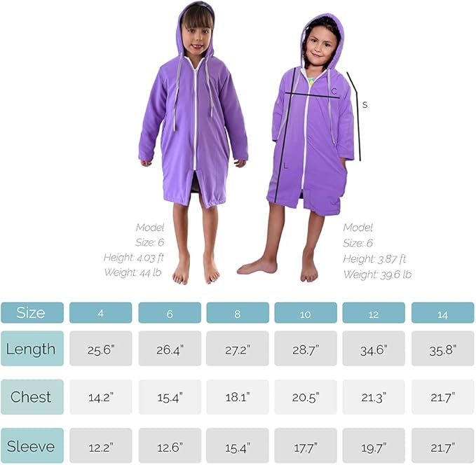 MACAR sport TOWEL swimming parka, waterproof fabric on the outside, dry jacket for kids and adults