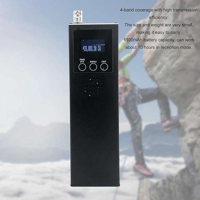 0.5MHz to 30MHz Radio Transceiver, 4 Waveband Design High Efficiency Transceiver, Handheld HF SSB QRP USDX Transceiver for Survival Biking Hiking Camping (US Plug)