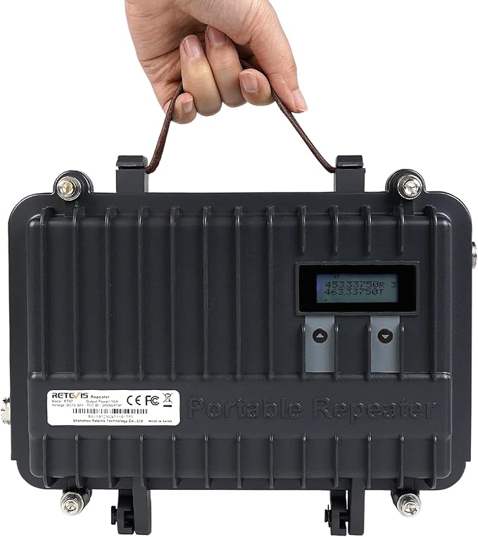 Retevis RT97 GMRS Repeater Kit, Long Range Full Duplex Mobile Repeater with MA05 Omnidirectional Antenna and Coaxial Cable, Easy to Install and Use Repeater for Family Use(1 Pack)