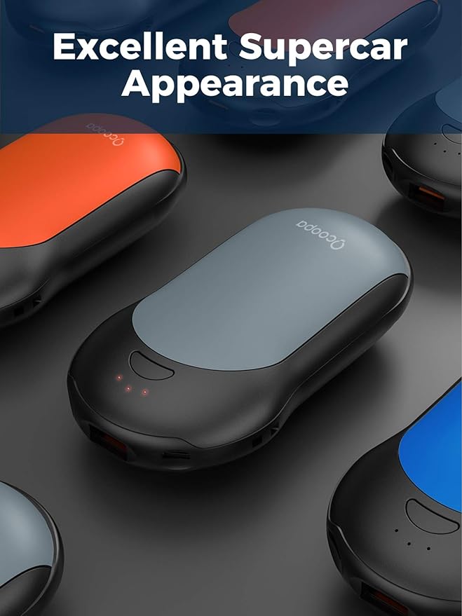 OCOOPA Rechargeable Hand Warmer 10000mAh,Portable Electric Hand Heater,Up to 15 Hours,USB Battery Operated Handwarmer for Camping,Hiking,Hunting,Golf,Warm Tech Gifts,Halo H01