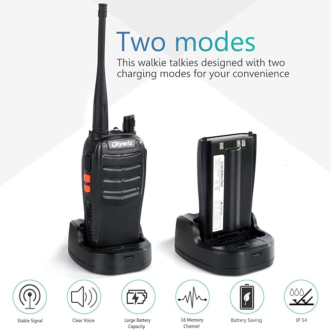 Walkie Talkies GMRS Radio for Adults Long Range Rechargeable 2 Way Radio with Flashlight for School Business Family 2 Pack