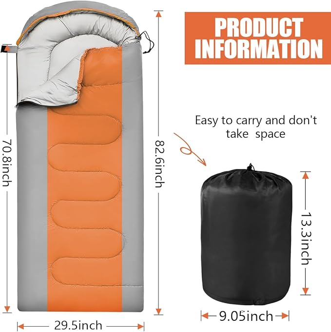 OBTANIM Sleeping Bags Portable Waterproof Camping Sleeping Bag for Adults Kids 4 Seasons Cold Weather or Warm Backpacking Hiking Mountaineering Indoor Outdoor Use