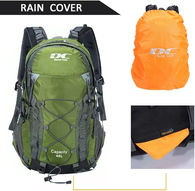 Diamond Candy Waterproof Hiking Backpack for Men and Women, Lightweight Day Pack for Travel Camping