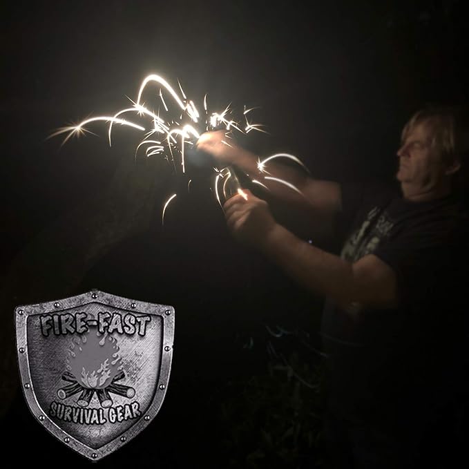 Trekker. Best Emergency Waterproof Survival Fire Starter. Magnesium and Euro Fire Steel Ferro Rod. Compact Durable Tool for Bushcraft, Camping, Backpacking, Hiking, Hunting, or Bug Out Bag
