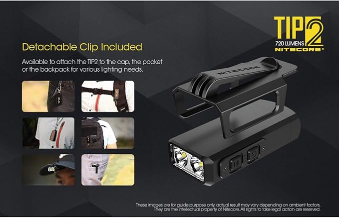 Nitecore TIP 2 (TIP2) Keychain Flashlight, 720 Lumen LED High Lumen USB Rechargeable for EDC Pocket with LumenTac Charging Cable