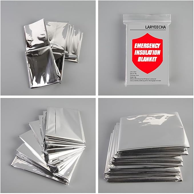 Emergency Blankets for Foil Blanket x6 Pack, Mylar Blankets, Space Blanket,Thermal Blankets Emergency Supplies Car Aluminum Blanket Camping Shelter for Survival Kits