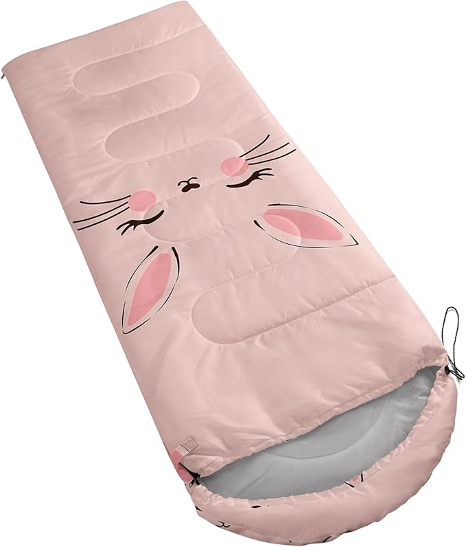 QOOMO Animals Camping Sleeping Bags,3 Season Warm & Cool Weather,Lightweight,Waterproof Sleeping Bags for Adults & Kids,Traveling,and Outdoors,Camping Gear Equipment