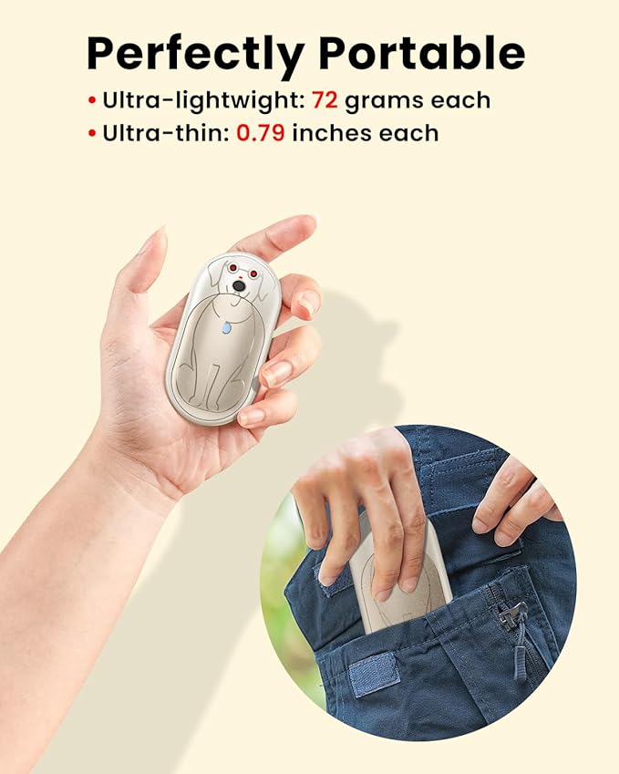 Electric Hand Warmers Rechargeable 2 Pack, 3000Mah*2 Portable Hand Warmer Battery Operated, Fun & Practical & Useful Gifts for Men Chrismas, Outdoor Camping Gifts, Hunting Accessories and Gear