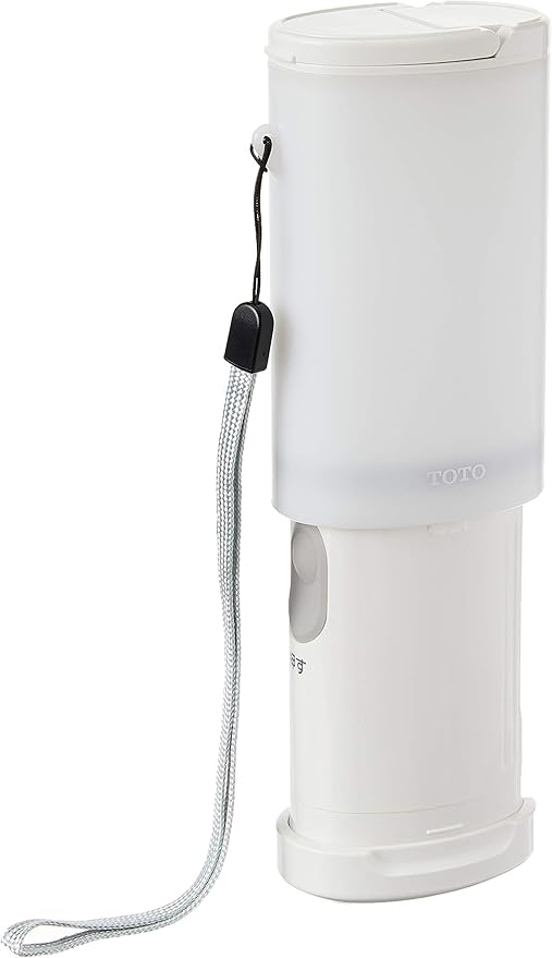 TOTO Portable Travel Washlet, White, HW300#W, 180 ml, Plastic, Round, 0.7 pounds, Centerset Installation