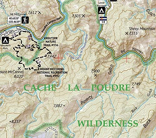 Outdoor Trail Maps Poudre Canyon - Colorado Topographic Hiking Map (2020)