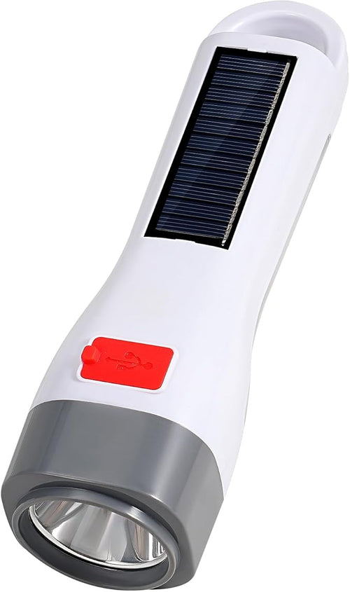 Solar LED Flashlight for Power Outages, Rechargeable Camping Flashlights with High Lumens, 5 Modes, Powerful and Bright Tactical Flash Light for Emergency, Outdoor, Home Use