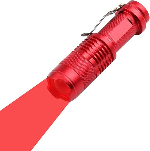 Single Mode Red LED Flashlight, Mini Red Flashlight LED, High Power LED 1 Mode Red Light Flashlight Red Light Torch for Astronomy, Aviation, Night Observation