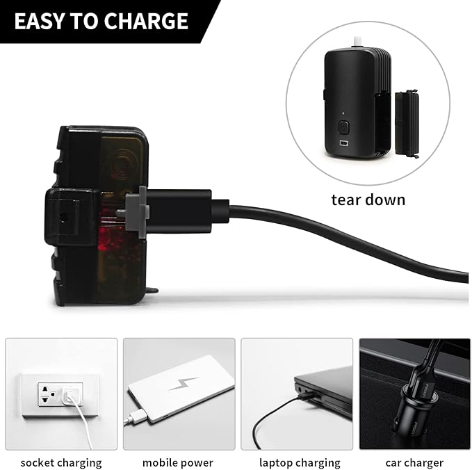 Portable Outdoor Shower, Detachable Battery, USB Charging, 4400mA Battery, with LED Lighting, Battery Camp Shower, Suitable for Hiking/Backpacking, Camping, Travel, Beach, Pets, Watering