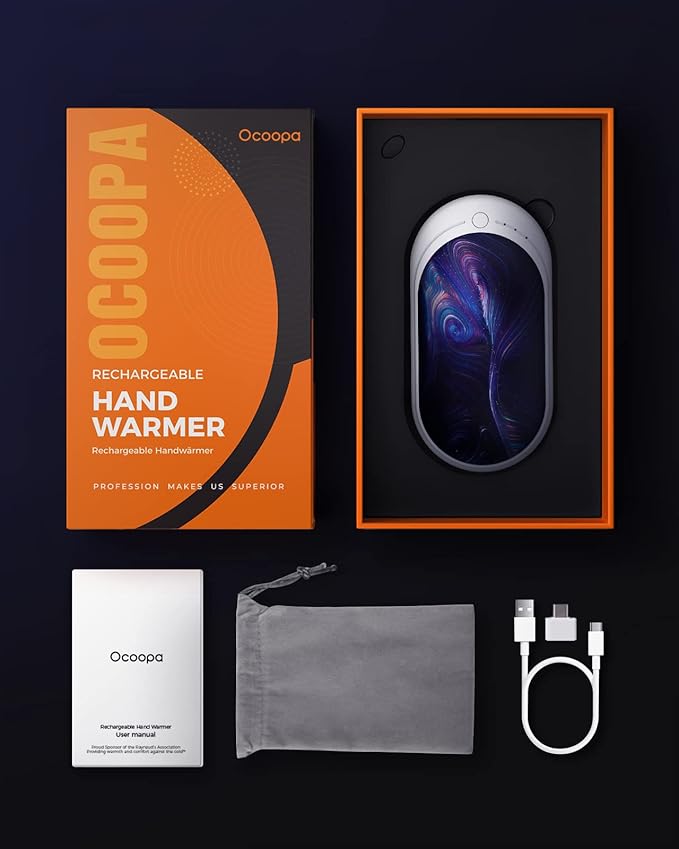 OCOOPA Hand Warmers Rechargeable, 1 Pack 5200mAh Electric Portable Pocket Heater, Heat Therapy Great for Raynauds, Hunting, Golf, Camping, Women Mens Gifts