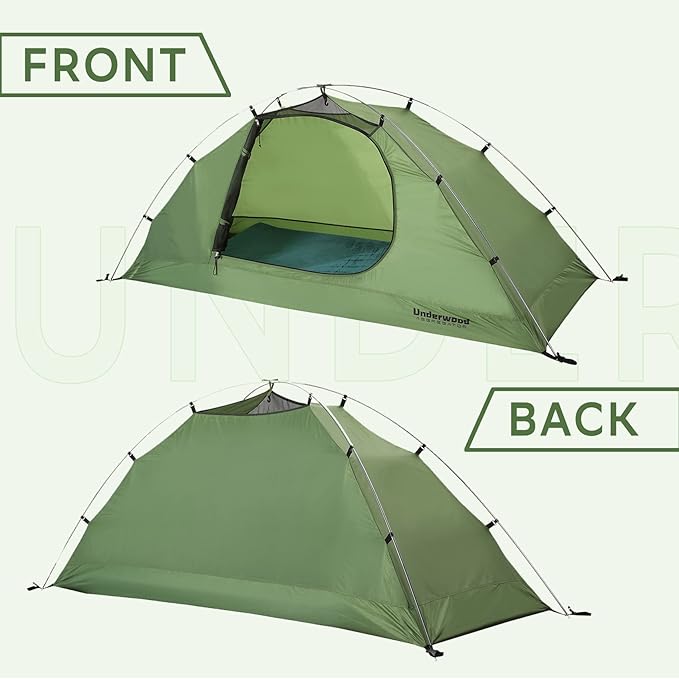 1/2 Person Backpacking Tent for 4-Season - Winter Waterproof Tent for One Person, Lightweight Camping Gear for Backpacking, Easy Set Up Cold Weather Essentials by Underwood Aggregator