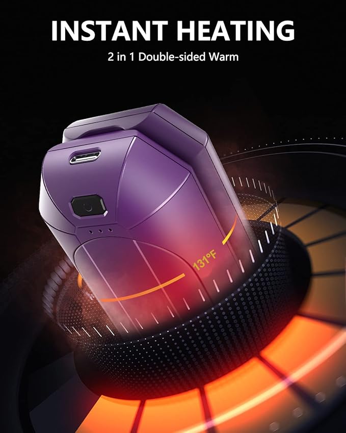 Hand Warmers Rechargeable, Dnaleao 2 Pack 4000mAh Electric Portable Pocket Heater, Heat Therapy Great for Outdoors, Hunting, Golf, Camping, Warm Gifts