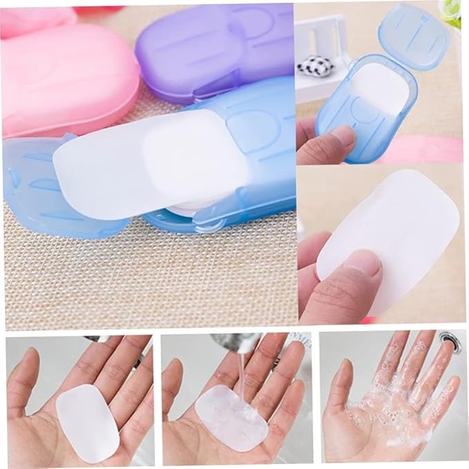 100 Sheets Colorful Disposable Soap Paper 5 Boxes Hand Cleaner Fragrance Mini Color Soap Paper for school Indoor, Outdoor, Travel, Camping Hiking,Foot and Hand Care, Outdoor Recreation