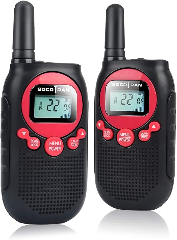 Rechargeable Walkie Talkies for Adults Long Range 5 Miles USB Charger 22CH VOX Flashlight LCD FRS Two Way Radio Rechargeable Li-ion Battery 2 Pack for Camping Family Road Trip Hiking Walky Talky