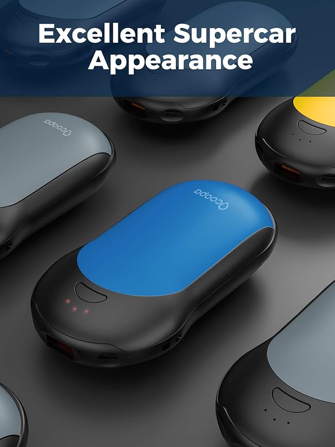 OCOOPA Rechargeable Hand Warmer 10000mAh,Portable Electric Hand Heater,Up to 15 Hours,USB Battery Operated Handwarmer for Camping,Hiking,Hunting,Golf,Warm Tech Gifts,Halo H01