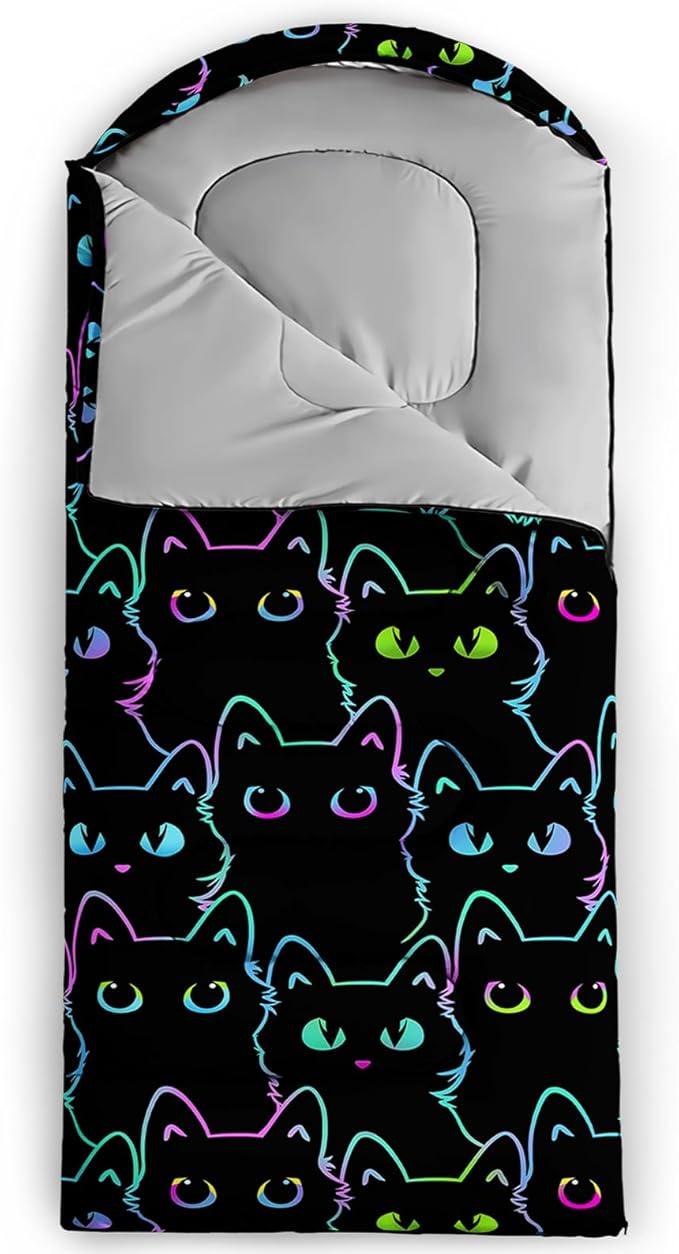 QOOMO Animals Camping Sleeping Bags,3 Season Warm & Cool Weather,Lightweight,Waterproof Sleeping Bags for Adults & Kids,Traveling,and Outdoors,Camping Gear Equipment