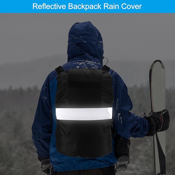 PATIKIL Waterproof Backpack Rain Cover, Non-Slip Backpack Cover with Reflective Strap Stay Dry for Hiking, Camping, Hunting