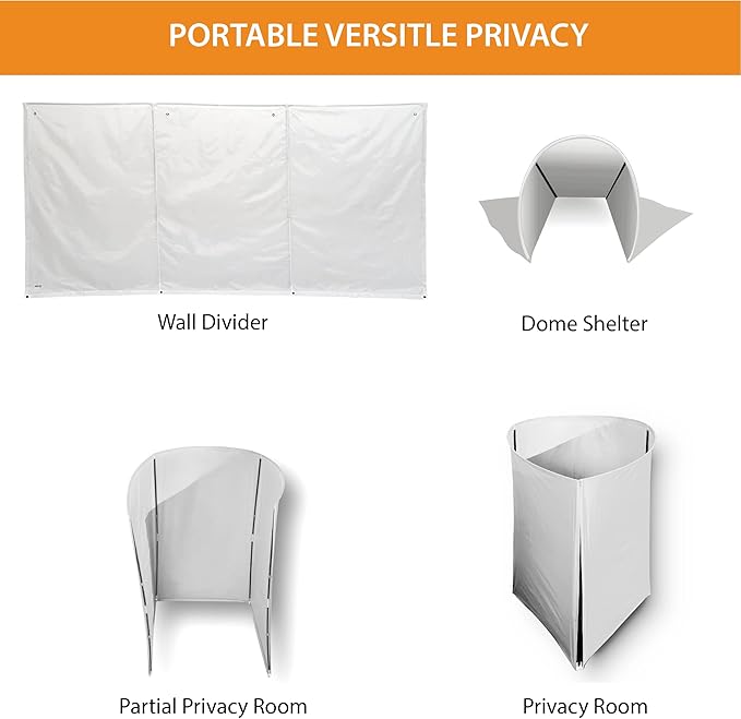 WallUp Instant Outdoor Privacy Tent - Versatile Privacy Screen & Divider, Weather-Resistant, UV-Treated Cloth, 6' x 12', White