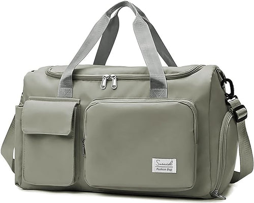 Sports Gym Duffel Bag with Shoes Compartment and Dry Wet Separated Pocket for Men and Women - Overnight Weekender Training Handbag Yoga Bag - Dark Gray