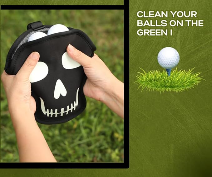 Golf Club Cleaner & Golf Ball Cleaning Bag, Golf Cart Accessories for Men, Washing Machine, Green Clean, Clubs Waterproof & Dry Exterior Bags, Funny Washer Tool, for Golfers
