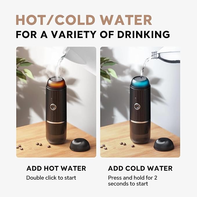 Portable Espresso Machine with 3-4 Min Self-heating, 12V Rechargeable Electric Coffee Machine 19 Bar Compatible with NS Capsules and Ground Coffee for Car Camping Travelling