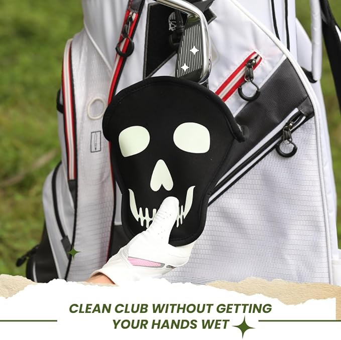 Golf Club Cleaner & Golf Ball Cleaning Bag, Golf Cart Accessories for Men, Washing Machine, Green Clean, Clubs Waterproof & Dry Exterior Bags, Funny Washer Tool, for Golfers